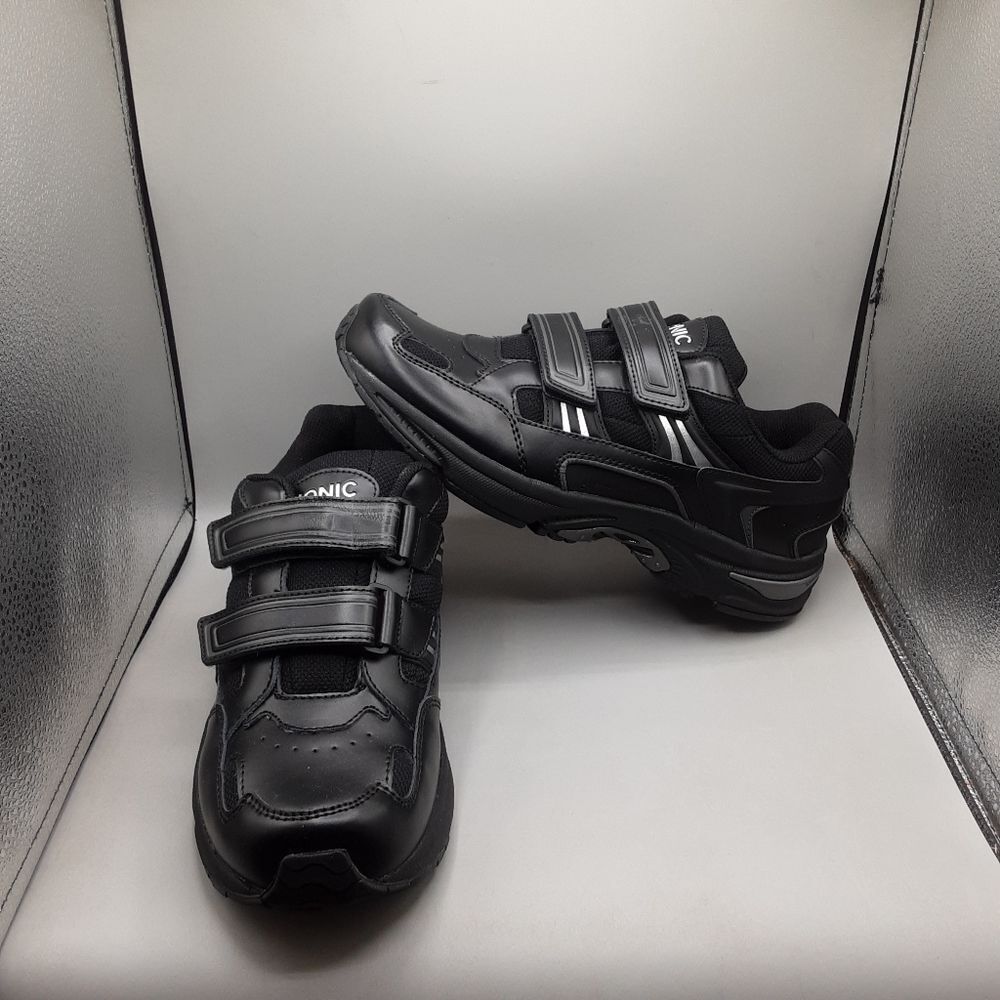 Vionic Tabi Walking Shoes Women's 9.5M Black Leather Sneakers